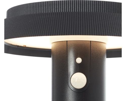 Gros plan d''un luminaire d''extérieur noir avec détecteur de mouvement