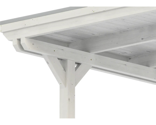 Detailansicht einer Holzpergola mit Trägerkonstruktion