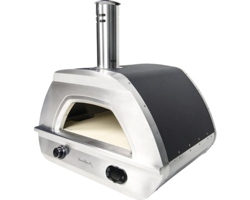 Holzbackofen mit Edelstahlschornstein für den Aussenbereich