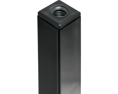 Schwarzes Möbelbein aus Metall mit Gewinde