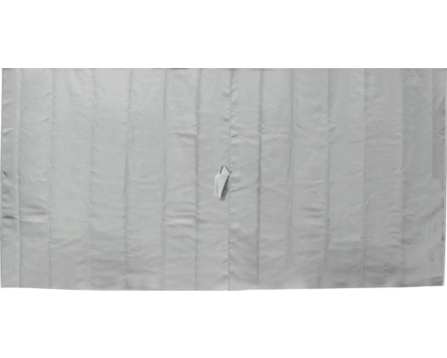 Vue sur un rideau thermique avec plis et bande