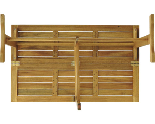 Unterseite eines Gartentisches aus Holz