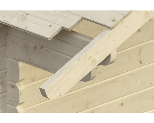 Vue détaillée d''un mur en bois avec une construction de poutres de toit