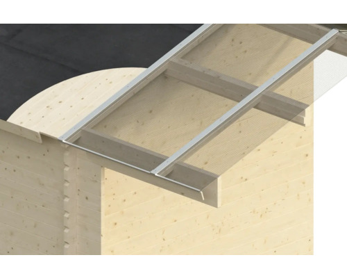 Vue détaillée d''une maison en bois avec structure de toit