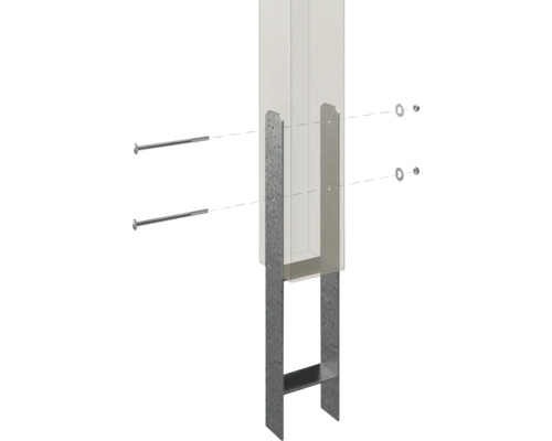 Support de poteau à bétonner avec vis et rondelles