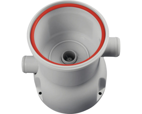 Siphon gris avec joint rouge