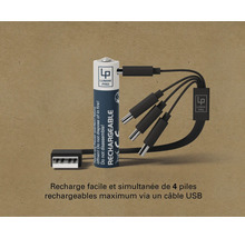 Batterie Lumak Pro avec câble de chargement USB pour charger jusqu''à quatre batteries