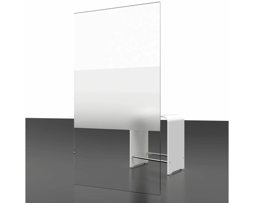 Panneau de bureau en verre avec fixation pour table