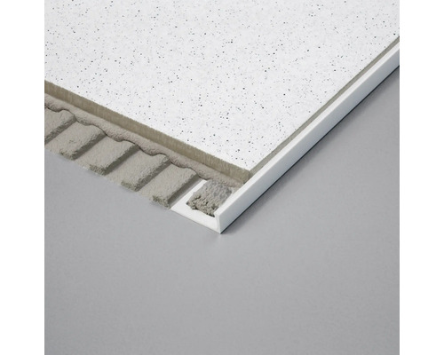 Detailansicht einer Fliesenverlegung mit Fliesenschiene