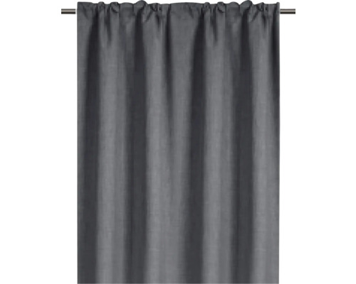 Rideau décoratif gris avec système d''accrochage à ruflette