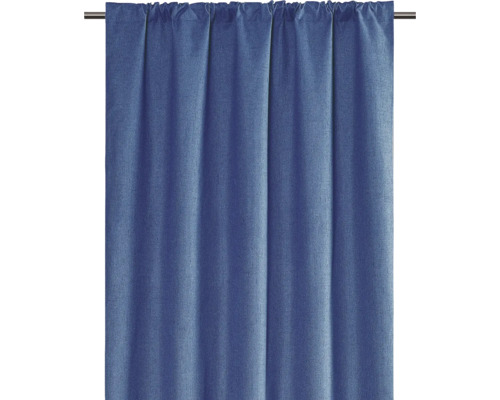 Rideau bleu avec ruflette