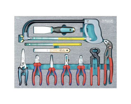 Technocraft Werkzeugsortiment im Koffer mit Säge, Spachtel und Zangen