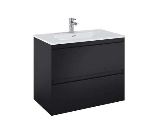 Waschtischunterschrank mit zwei Schubladen und Aufsatzwaschbecken