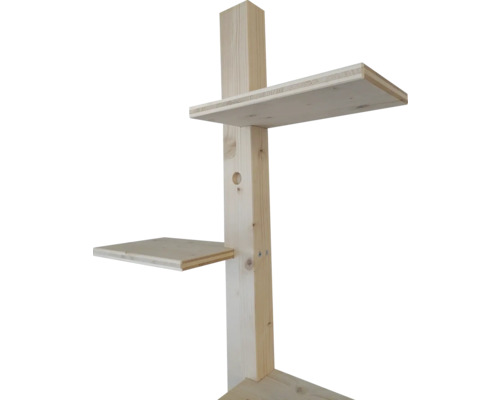Arbre à chat en bois avec deux plateformes