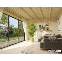 Abri de jardin Palmako Ines 11,1 m² Slide avec plancher 390 x 300 cm naturel