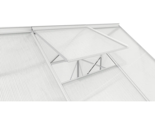 Vue détaillée d''une serre avec une fenêtre ouverte