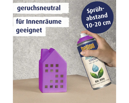 Helton Aqua Colours Sprühlackdose mit lackiertem Hausmodell für Innenräume