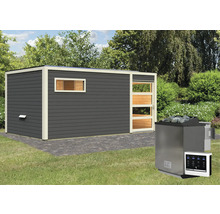 Sauna mit Saunaofen im Garten