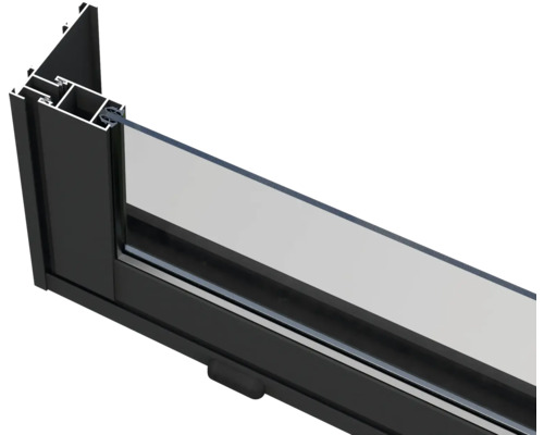 Fensterrahmenprofil mit Glasscheibe