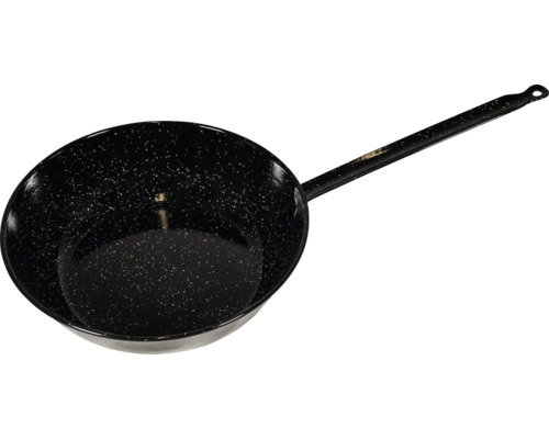 Poêle à frire émaillée avec long manche pour la cuisson