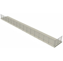 Pertura Geländer-Komplettset Vesta L-Form Edelstahl mit Rundstäben für Bodenmontage B: 17 m
