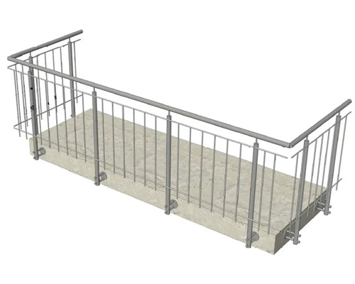 Garde-corps de balcon en métal sur béton