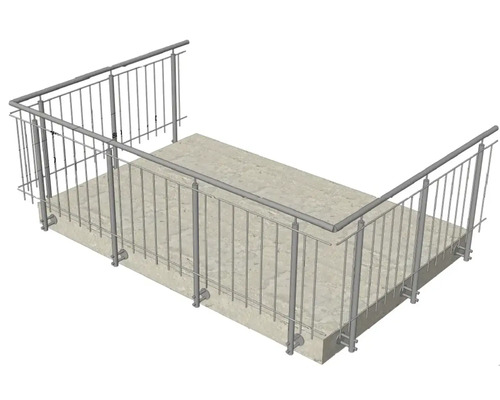 Garde-corps métallique sur plate-forme en béton