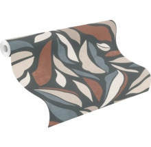 Rouleau de papier peint avec motif abstrait de feuilles