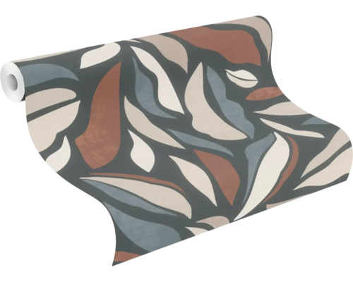 Rouleau de papier peint avec motif abstrait de feuilles