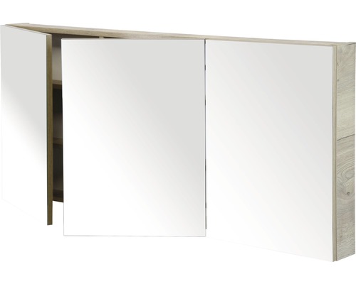 Armoire de toilette à trois portes avec décor en bois