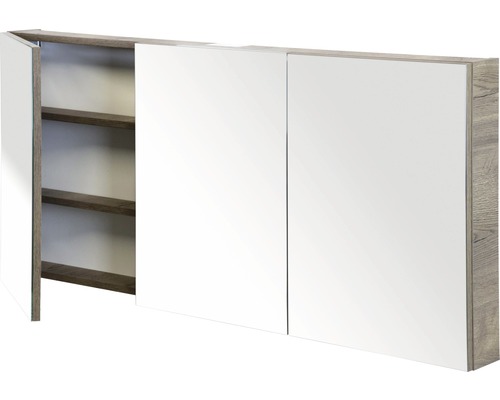 Armoire de toilette à trois portes avec étagères