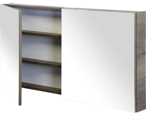 Armoire de toilette avec décor bois et étagères