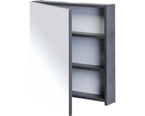 Armoire de toilette ouverte avec trois étagères pour le rangement de la salle de bain