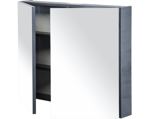 Armoire de toilette à deux portes et étagères