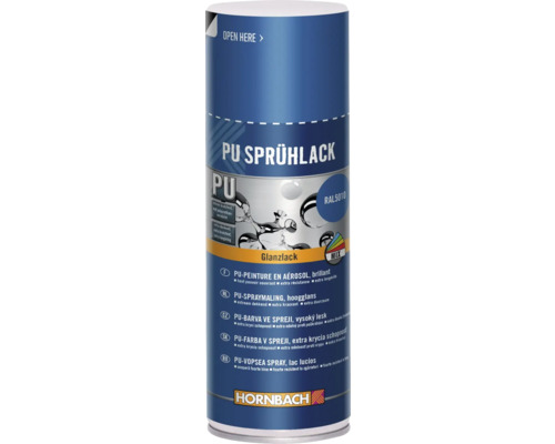 Bombe de laque PU avec vernis brillant et logo Hornbach