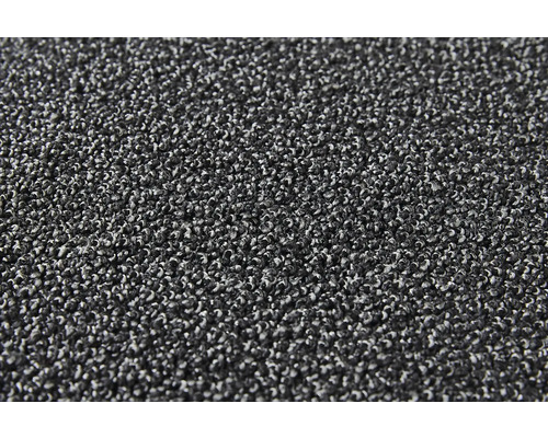 Detailansicht eines grauen Teppichs mit Schlingenstruktur