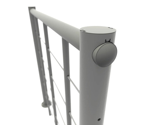 Geländer mit Edelstahlseilen und Pfosten