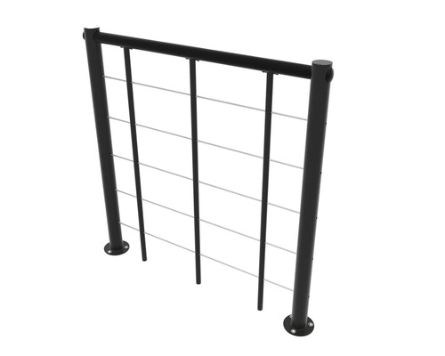 Geländer mit Stahlseilen zur Absturzsicherung