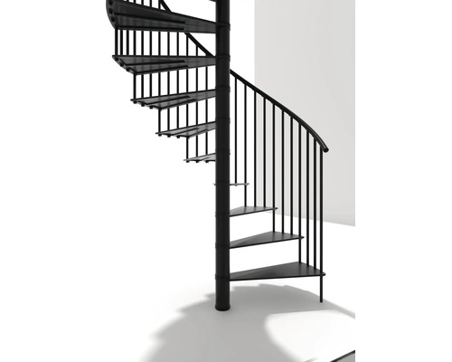 Schwarze Wendeltreppe aus Metall