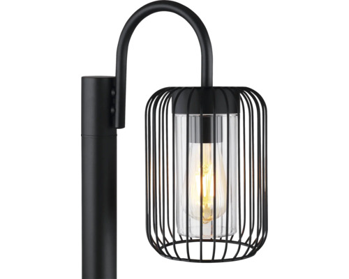 Luminaire extérieur noir avec abat-jour cage et ampoule