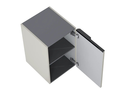 Hängeschrank mit offener Tür und zwei Einlegeböden