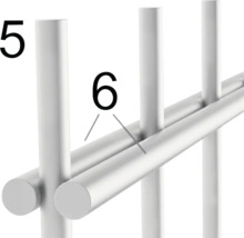 Detailansicht eines Handtuchhalters mit Stangen
