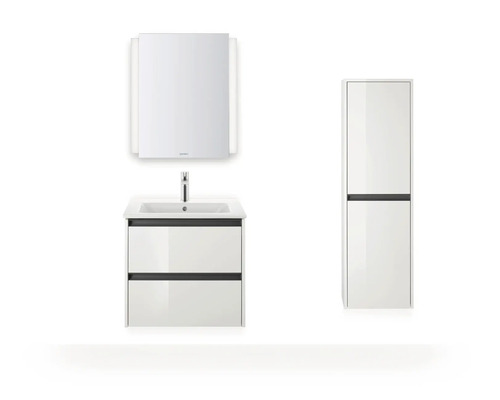 Badezimmer-Set mit Waschtischunterschrank, Waschbecken, Spiegelschrank und Hochschrank