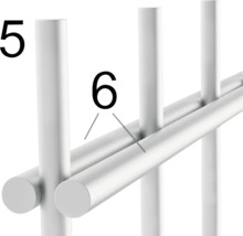 Detailansicht eines Handtuchhalters mit Stangen