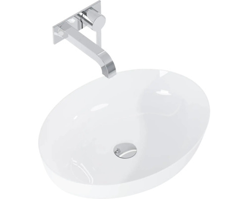 Lavabo à poser Jungborn 52x13x39.5 cm blanc haute brillance