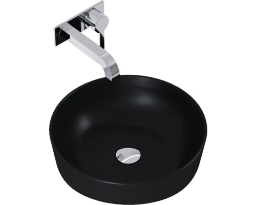 Lavabo à poser Jungborn 41.5x13.5x41.5 cm noir mat