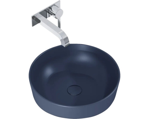 Lavabo à poser Jungborn 41.5x13.5x41.5 cm bleu marine mat