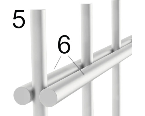 Vue détaillée d''une construction de porte-serviettes avec marquages des points de fixation