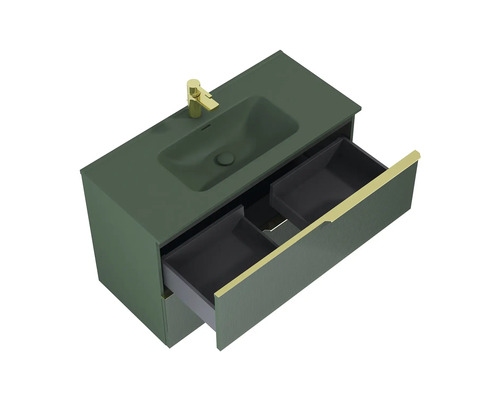 Meuble sous-vasque avec tiroirs et robinetterie