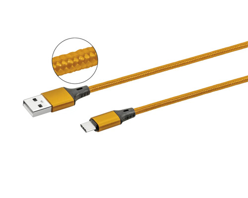 USB-C-Kabel auf USB-A-Stecker mit geflochtenem Kabelmantel